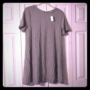 LOFT Black & White Bow Back Swing Dress Small